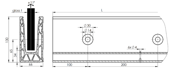 Ganzglas U-Profil seitlich – Bild 2